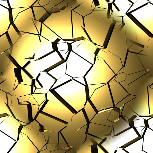 Naadloze Textuur Met Gouden Elementen Zonnereflectie Gele Achtergrond Met Gebroken — Stockfoto