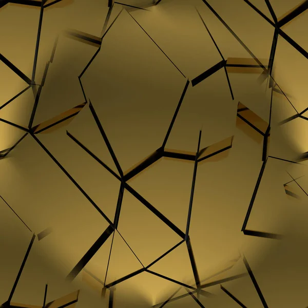 Naadloze Textuur Met Gouden Elementen Donkergele Achtergrond Met Gebarsten Goud — Stockfoto