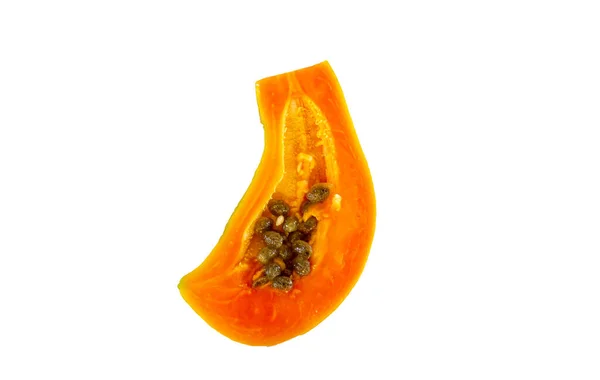 Ripe Papaya Isolated White Background — Stock Photo, Image