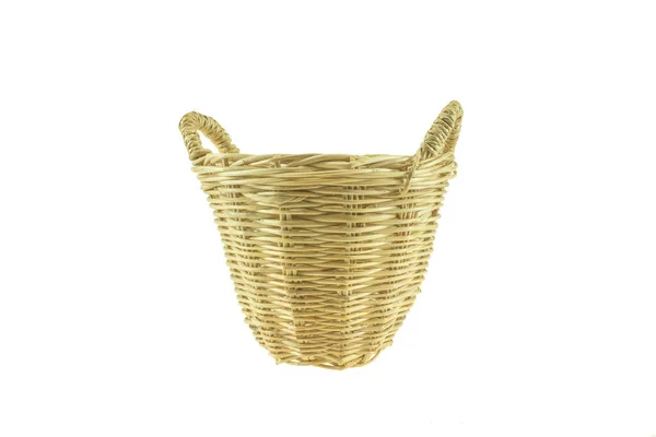 Wicker Basket Isolated White Background — Stock Photo, Image