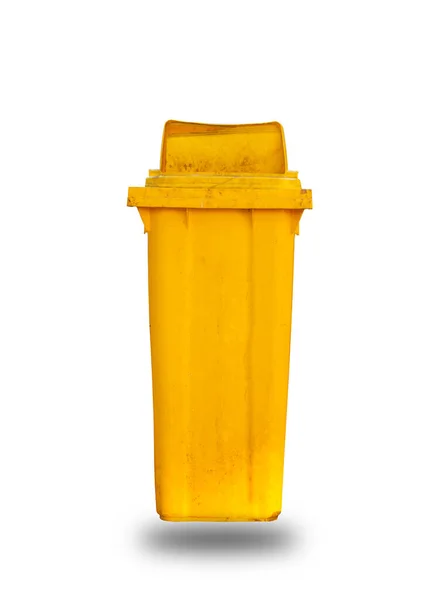 Yellow Trash Isolated White Background — Stock Photo, Image