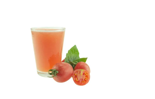 Tomatensaft Isoliert Auf Weißem Hintergrund — Stockfoto