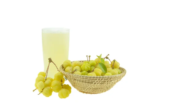 Gooseberry Juice Isolated White Background — Stock Photo, Image