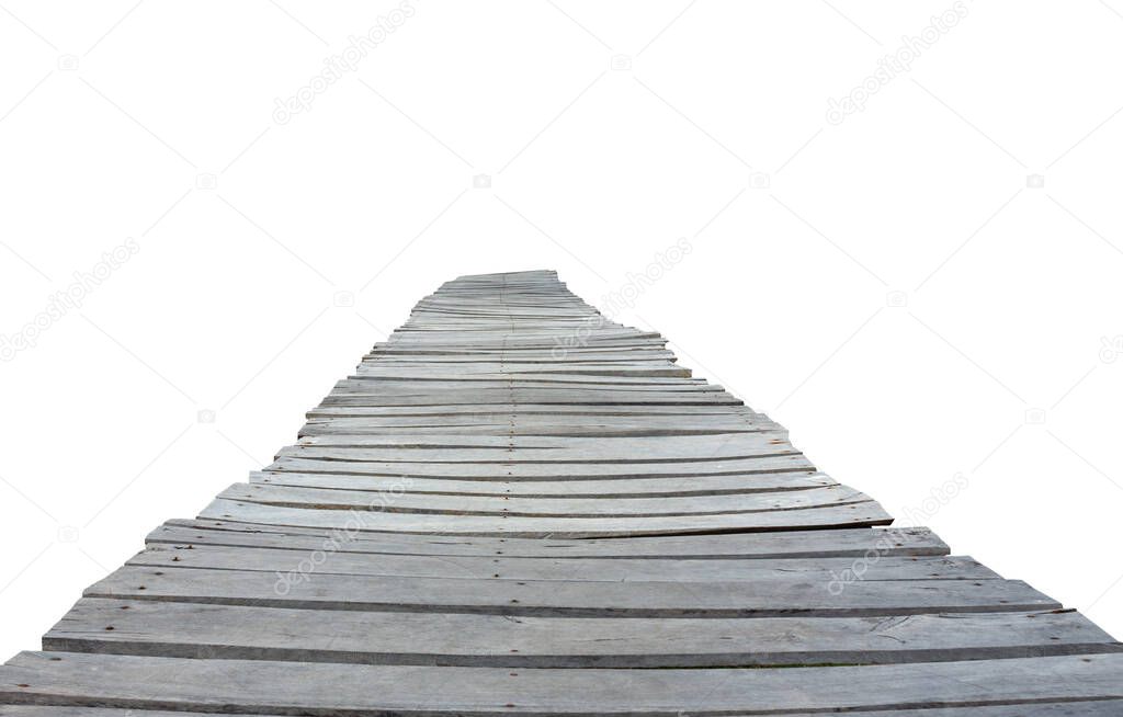 wooden bridge isolated on a white background