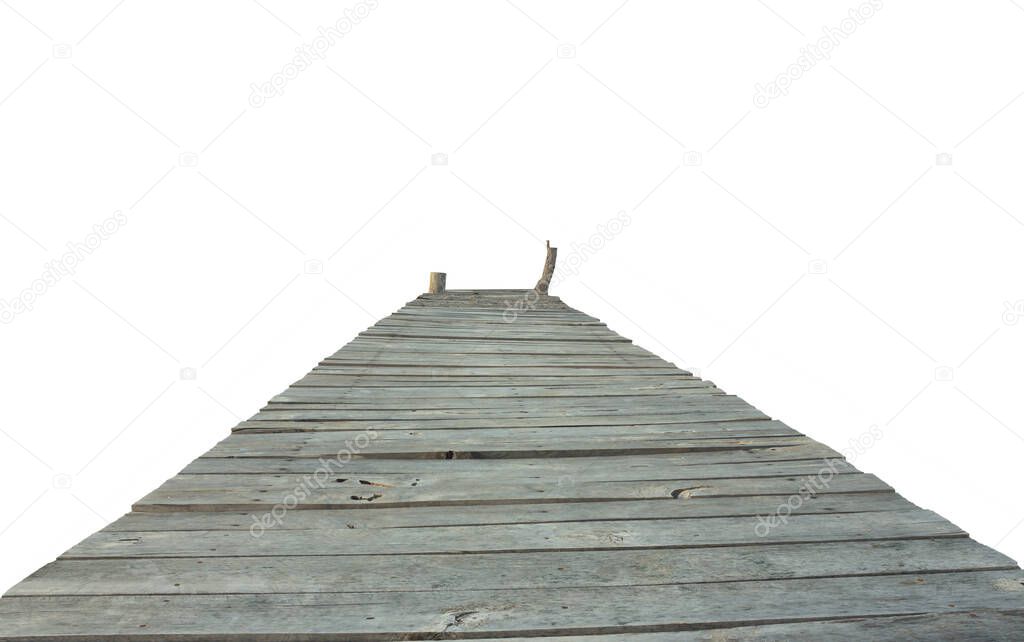 wooden bridge isolated on a white background