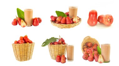 gül beyaz bir arka plan üzerinde izole elma.