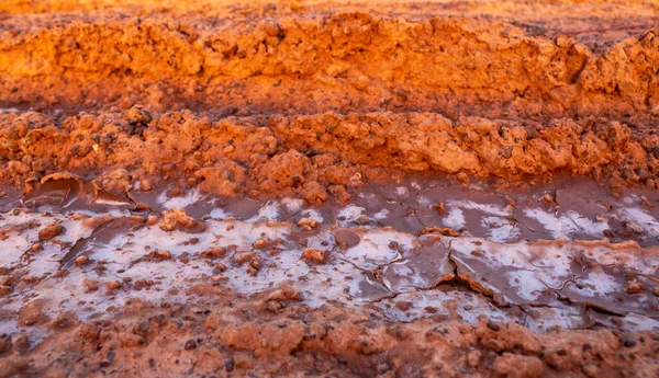 盐渍土壤的背景和质地 — 图库照片