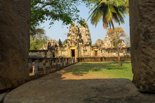 プラサート ソック コック トムは古代クメール人の重要な史跡である カンボジア国境に位置するサカイオ県のタイ側 — ストック写真