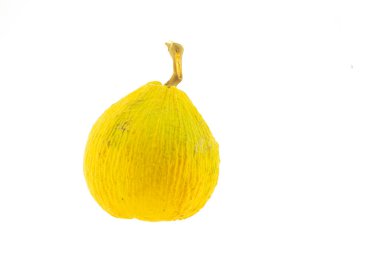 Beyaz arkaplanda izole edilmiş sarı sentol.