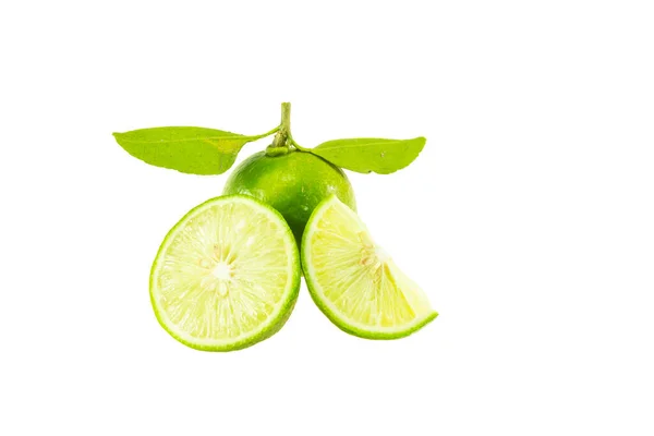 Lime Green Isolated White Background — Stock Photo, Image