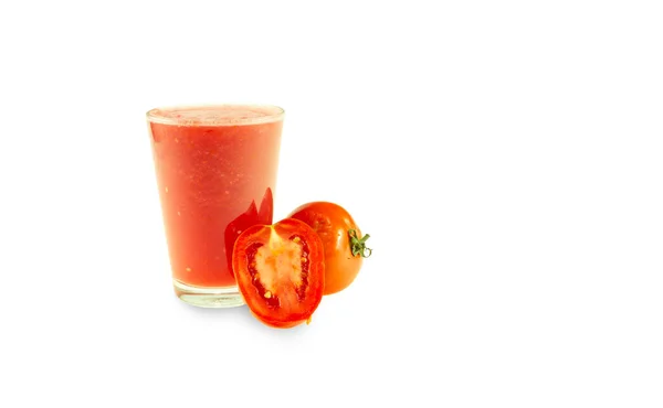 Tomatjuice Isolerad Vit Bakgrund Cilpping Väg — Stockfoto