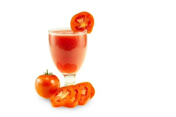 Suco Tomate Isolado Caminho Background Cilpping Branco — Fotografia de Stock