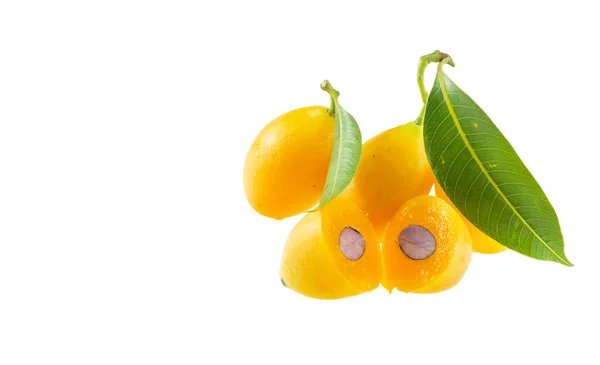 Sweet Yellow Marian Plum Isolated White Background — Stock Photo, Image