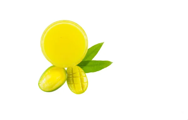 Mango Juice Isolerad Vit Bakgrund — Stockfoto
