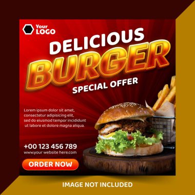 Hamburger ve ketçaplı koyu bir arka plan.