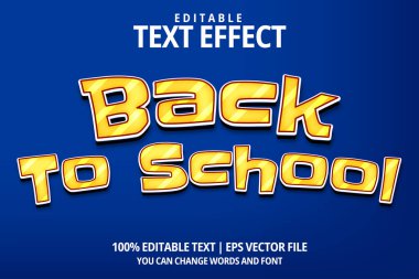 Okula geri dön düzenlenebilir metin efekti