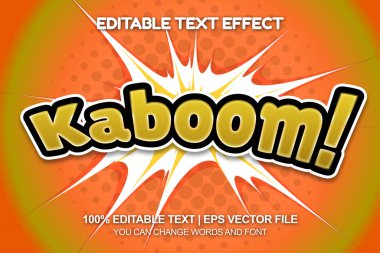 kaboom komik biçim düzenlenebilir metin efekti