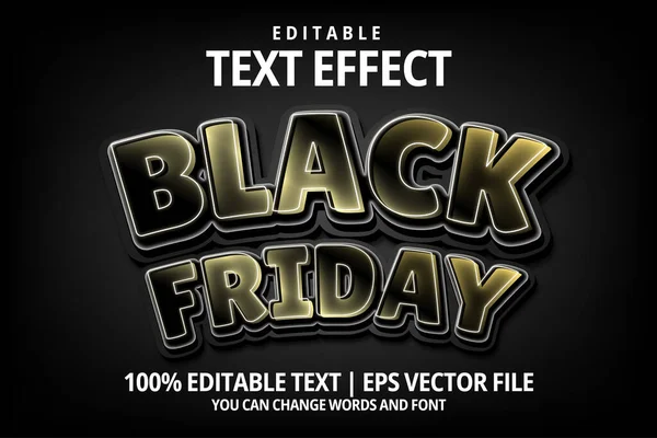 Effet Texte Modifiable Black Friday — Image vectorielle