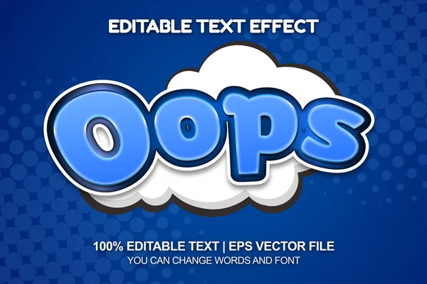 Oops Comic Editeable Text Style Toops Comic Editeable Text Style — стоковый вектор