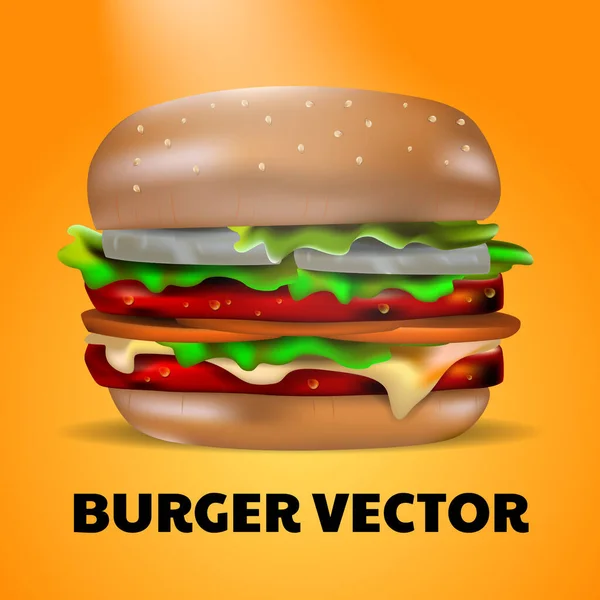 Hamburger Hamburger Jedzenie Szybko Cheeseburger Ilustracja Ikona — Wektor stockowy