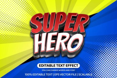 stylized banner with super hero lettering, vector illustration