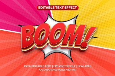 stylized banner with boom lettering, vector illustration