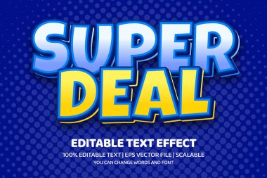 stylized banner with super deal lettering, vector illustration