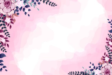 illustration of floral decorative frame for background
