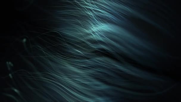 Abstract Flowing Ghostly Green Blue Organic Wavy Lines Motion Background — Stock Video