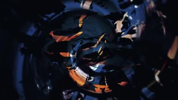 Koyu Altın Mavi Soyut Sıvı Hareket Grunge Stili Spiral Hareket — Stok video