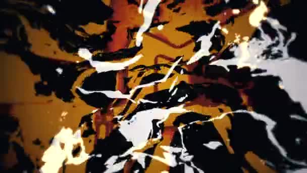 Темно Оранжевый Черно Белый Жидкостная Анимация Стиле Фонового Движения — стоковое видео