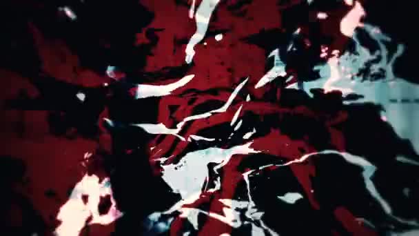Koyu Kırmızı Siyah Beyaz Soyut Sıvı Hareket Grunge Tarzı Arkaplan — Stok video
