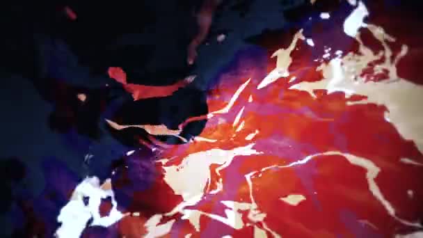 Темно Красная Белая Синяя Жидкостная Анимация Эффектом Туннеля Червоточины — стоковое видео