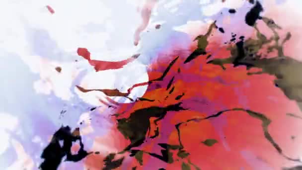 Rouge Noir Blanc Abstrait Mouvement Liquide Grunge Texturé Animation Fond — Video