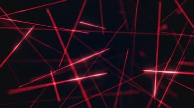 Hızlı hareket eden kırmızı lazer ışınları teknolojinin arka plan animasyonu. Tam HD ve kusursuz bir döngü.