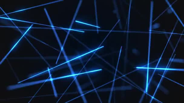 Blue Laser Beams Technology Motion Background — 비디오