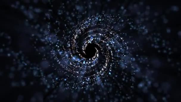 Zewnętrzna Przestrzeń Sci Tła Latające Przez Niebieską Spiralną Galaktykę Gwiazdy — Wideo stockowe
