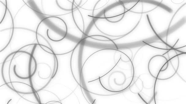 Elegant Grey Spirals White Motion Background Animation Full Looping Geometric — Stock Video