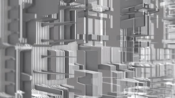 Abstrakte Futuristische Oberfläche Mit Sanft Bewegten Tech Formen Full Und — Stockvideo