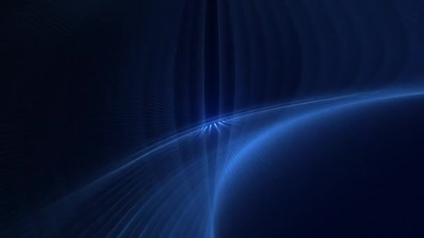 Animación Fondo Movimiento Onda Luz Fractal Espiral Azul Eléctrico Con — Vídeos de Stock