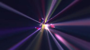 Yüksek hızlı renkli fiber optik veri akışı ışık ışınları ve parlayan parçacıklara sahip teknoloji kavramı. Bu gelecekteki teknolojik hareket arka plan animasyonu tam bir HD ve kusursuz bir döngüdür..