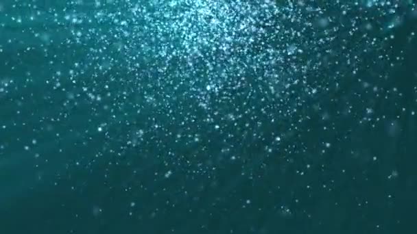 Underwater Liquid Particles Light Beams Background Animation Full Looping Motion — Stockvideo