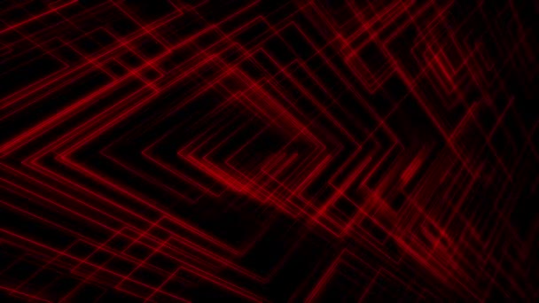 Trendy Retro Red Neon Lines Shapes Animation Full Looping Motion — Stockvideo