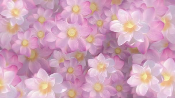 Hermosa Animación Floral Fondo Estilo Una Pintura Óleo Con Flores — Vídeos de Stock