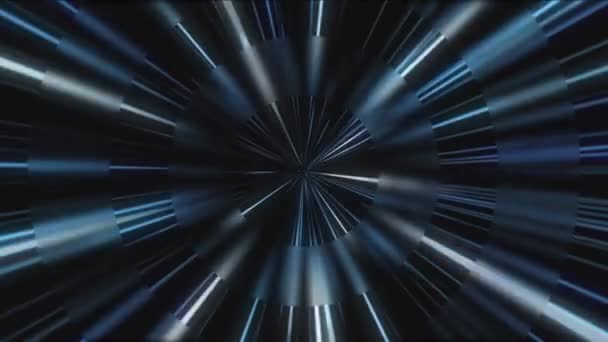 Blue Starburst Hyperspace Warp Speed Bewegungs Hintergrundanimation Mit Milchglaseffekt — Stockvideo