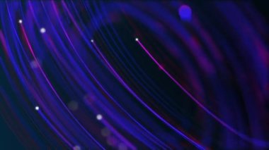 Digital data flow motion background animation with a fast moving stream of blue and pink fiber optic light data nodes and particles. This modern technology background is full HD and a seamless loop.