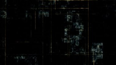 Simple abstract background animation with gently moving distressed golden lines and blue grunge noise texture. This dark minimalist textured motion background is full HD and a seamless loop.