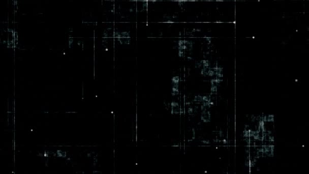 Simple Black Background Animation Gently Moving Distressed Lines Spheres Grunge — Vídeo de Stock