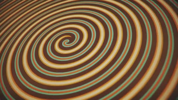 Vintage Hypnotic Circus Style Spiral Motion Background Animation Colored Yellow — Stock Video