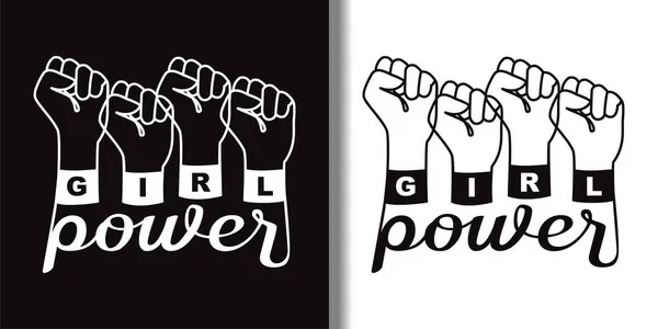 T-shirt Girl Power et imprimé textile — Image vectorielle